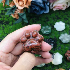 Wholesale Crystal Carving  Kitty's Paws Figurine 1.1-Inch For Decoration 10pcs raondom