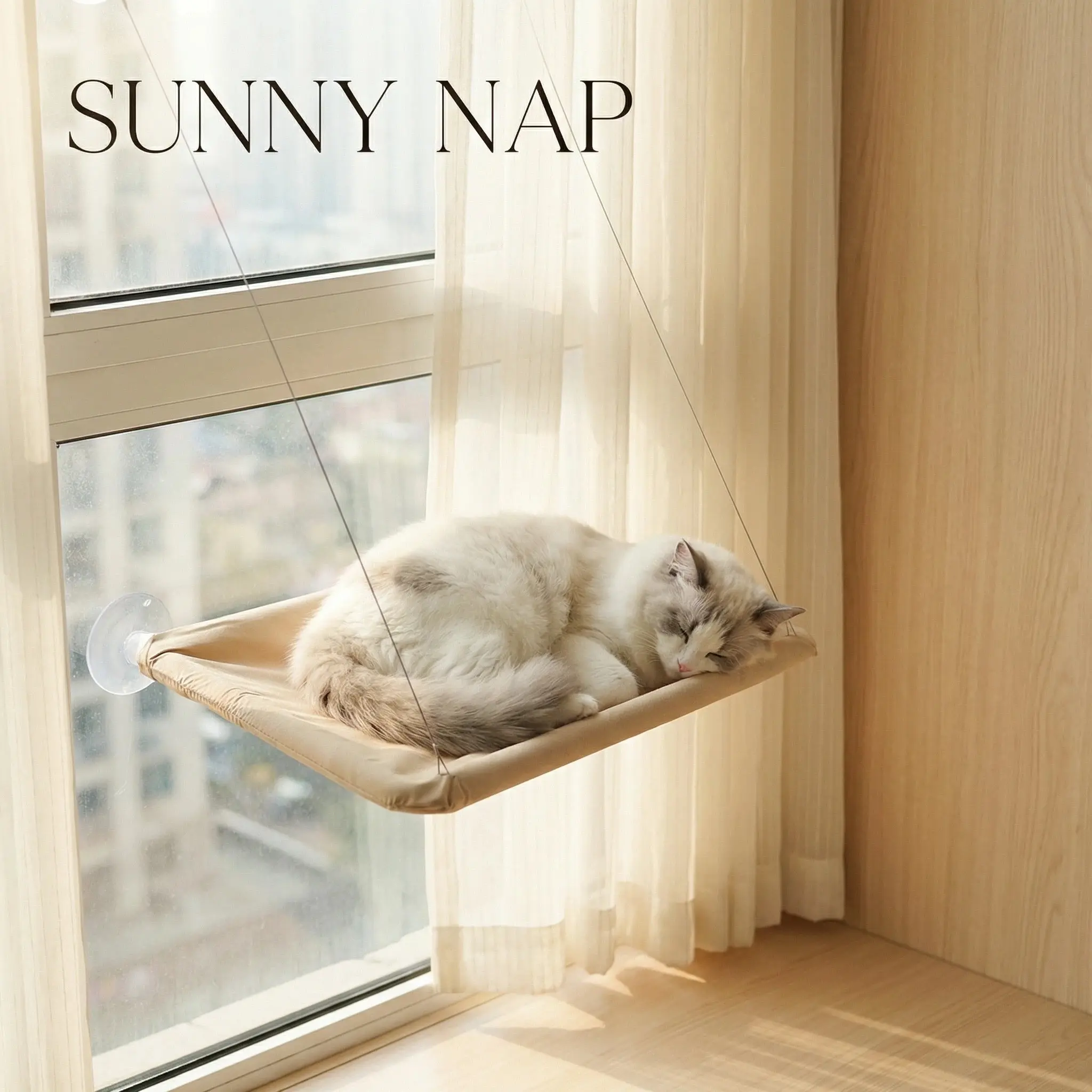 Cat Window Hammock Bed with Suction Cups, Ultimate Comfort and Panoramic View, Durable Fabric Easy Clean, Modern Home Decor Essential, Apartment, Kitty, Kittens