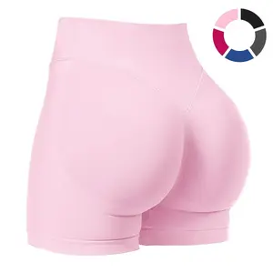 CharaTide Seamless Impact Shorts 4.5" Women - High Waisted Scrunch Butt Lifting Gym Workout Activewear