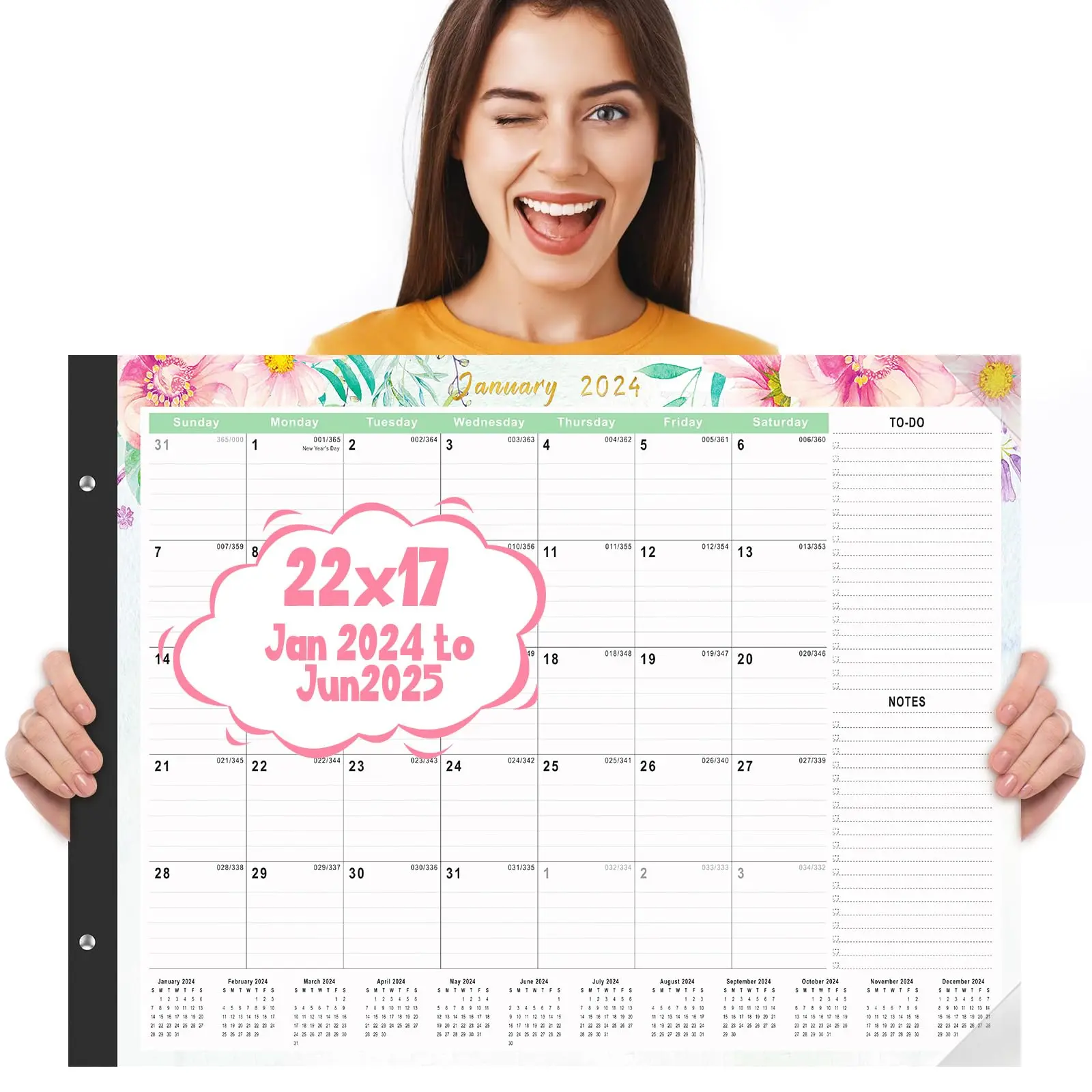 Best Selling  Large Desk Calendar 2024-2025 - 18 Month Calendar Jan 2024 - Jun 2025, 22" x 17" Desktop Pad Calendar, Office Supplies Perfect for Planning and Organizing In Your Home, School or Office