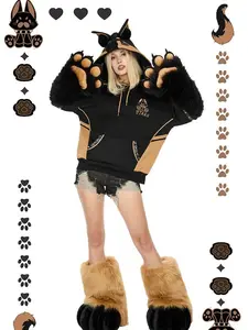 Micotaku German Shepherd Black Paw Hoodie Daily Wear