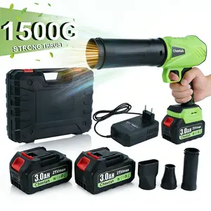 Cheetah Cordless Leaf Blower 0-32000r/min 2 Batteries & Charger Lightweight Electric Blower for Leaves Patio Car Drying Dust Bright Green/Black