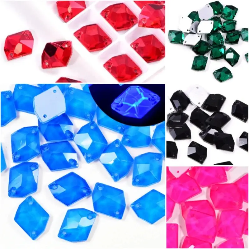 zsbszc Cosmic Pattern Rhinestone glass 9x12mm Sewing on Rhinestone Applique Sewing Gemstones Bulk Back Flat DIY Diamond ZZ059