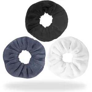 Hair Drying Towel Scrunchies - Terry Cloth Scrunchie Large Microfiber Hair Ties for Frizz Free Women Girls Thick Fuzzy Scrunchy Bobbles Hair Bands Ropes Ponytail Holder Wet Hair Accessories