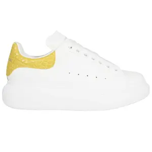 Alexander McQueen Larry Oversized Sneaker Crocodile White Yellow (W)
