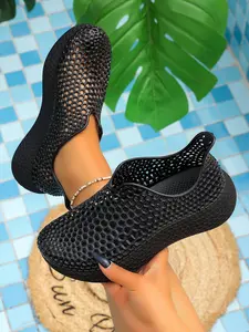 Summer Breathable Slip-On Shoes, Thick Sole Anti-Slip, Rubber, Water-Resistant, Lightweight, Casual Footwear for Home, Beach, Outdoor