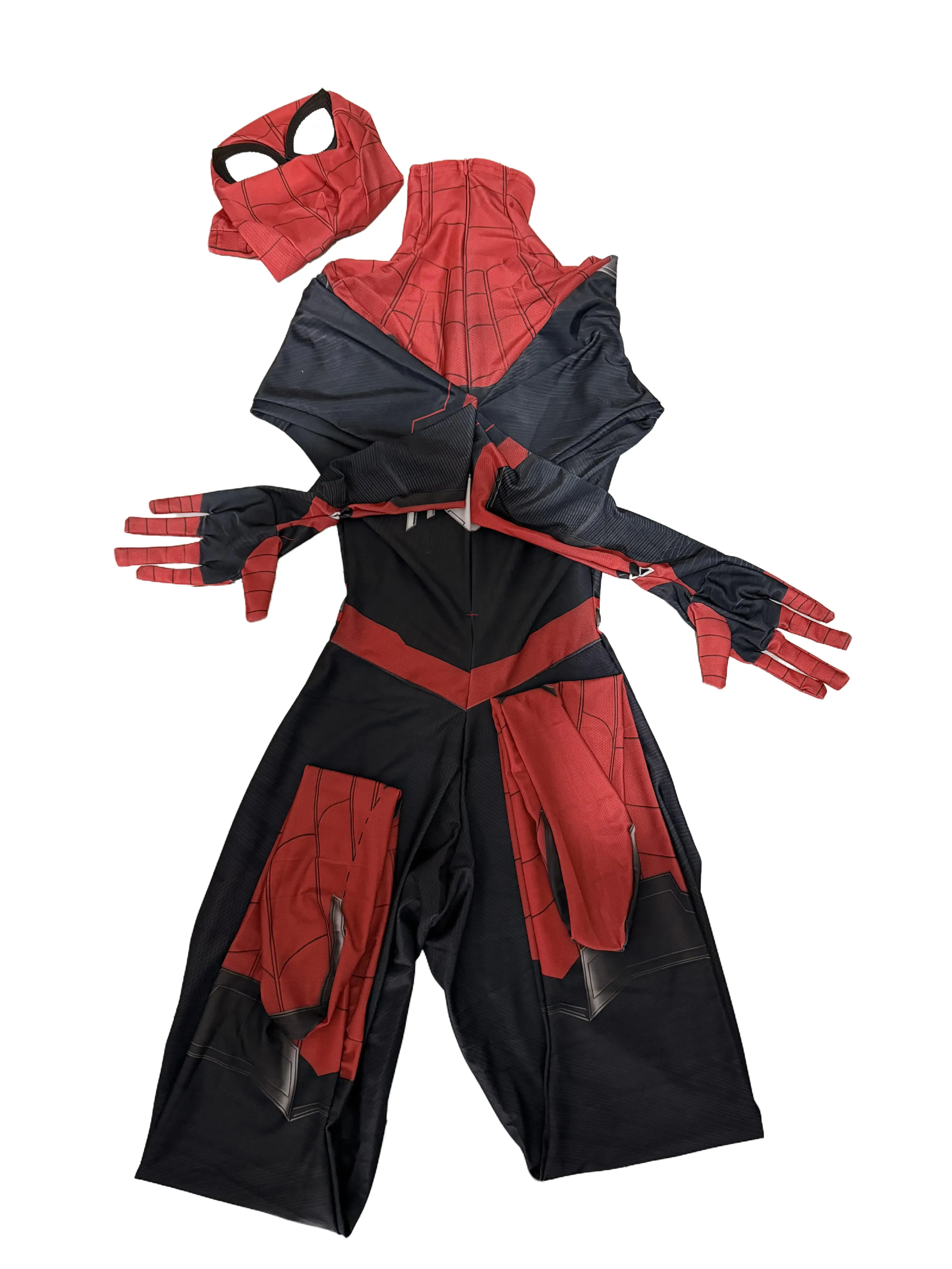 Red and Black Suit with Web Pattern - Perfect for Halloween and Cosplay