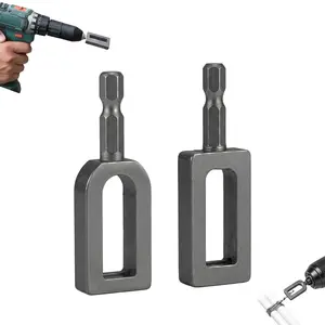 2PCS Wire Twisting Tool for Electric Drill, Rebar Tie Wire Twister with 1/4" Hex Shank, Heavy Duty Alloy Steel Wire Knotter for Fencing, Construction & Tying, Fits #9 & #11 Wire