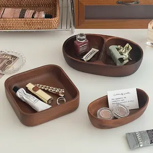 Vintage Desktop Storage Box, Entryway Key Tray, Wooden Jewelry Organizer Plate, 1count Retro Style, House Organizer, Ideal for Home Organization