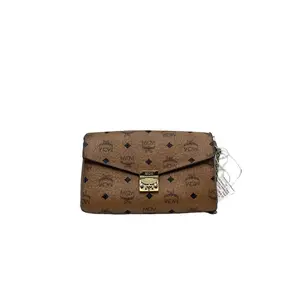 Pre-owned MCM france Shoulder Bags H2 Classic Brown Visetos Patterned Flip Chain Bag (Envelope Bag/Crossbody Bag) 26337