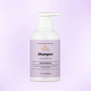 Malkia Essentials Rice Water Shampoo Vegan Organic With Argan Oil For All Hair Types Nourishing Hydrating Shine 10.1 FL OZ
