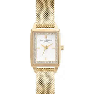 Olivia Burton Women's Quartz Gold-Tone Stainless Steel Mesh Watch