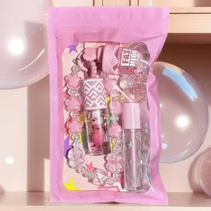Glossy Mirror Lip Oil Set 3pcs, Hydrating Shimmer Unicorn Gel, Temperature Change Lip Gloss, / Shades, Perfect Gift