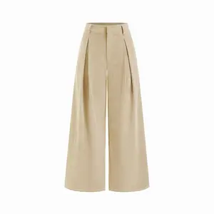 Cider Corduroy Mid Rise Pleated Wide Leg Trousers