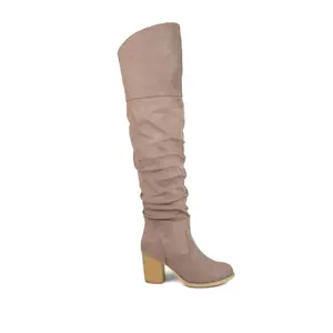 KAISON THIGH HIGH BOOTS IN WIDE CALF - Taupe Suede KAISON THIGH HIGH BOOTS IN WIDE CALF - Taupe Suede