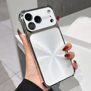 Luxury Fashion Electroplated Four Corners Anti-Drop Phone Case, Scratch-Resistant Lens Film, for iPhone 17 Pro Max, 16 Pro, 15, 14, 13