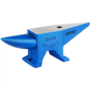 summervibes VEVOR Single Horn Anvil 44Lbs Steel Anvil Blacksmith for Sale Forge Tools and Equipment Anvil Rugged Round and Square Hole Horn Anvil Blacksmith Jewelers Metalsmith Blacksmith Tool