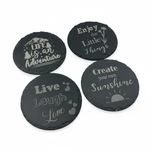 Custom Engraved Slate Coasters – Personalized with Text or Logo