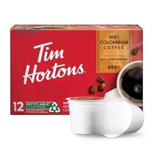 100% Colombian, Medium Dark Roast Coffee, Single-Serve K-Cup Pods Compatible with Keurig Brewers, 12ct K-Cups, Red
