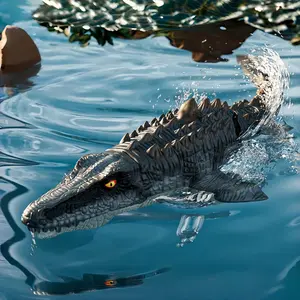 2.4GHz Remote Control Mosasaurus, Realistic RC Dinosaur Water Toy with Light, Electric Swimming Toy,Users need to prepare 2 AA batteries.