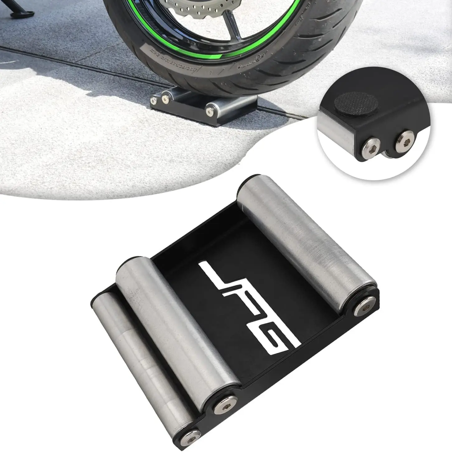 Motorcycle Wheel Cleaning Stand Motorcycle Roller Stand Wheel Cleaning Paddock Stand Replacement for Tyre Cleaning Chain Lubrication (< 485 lb & Tyre width <180 mm) Iron