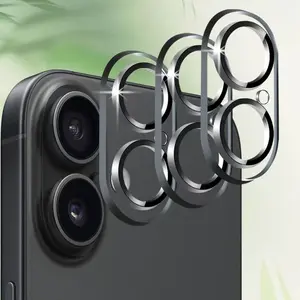 3-Piece Camera Lens Protector Film Set for iPhone 16/16 Plus, Full Coverage Anti-Scratch Protective Tempered Glass Screen Protector Accessories