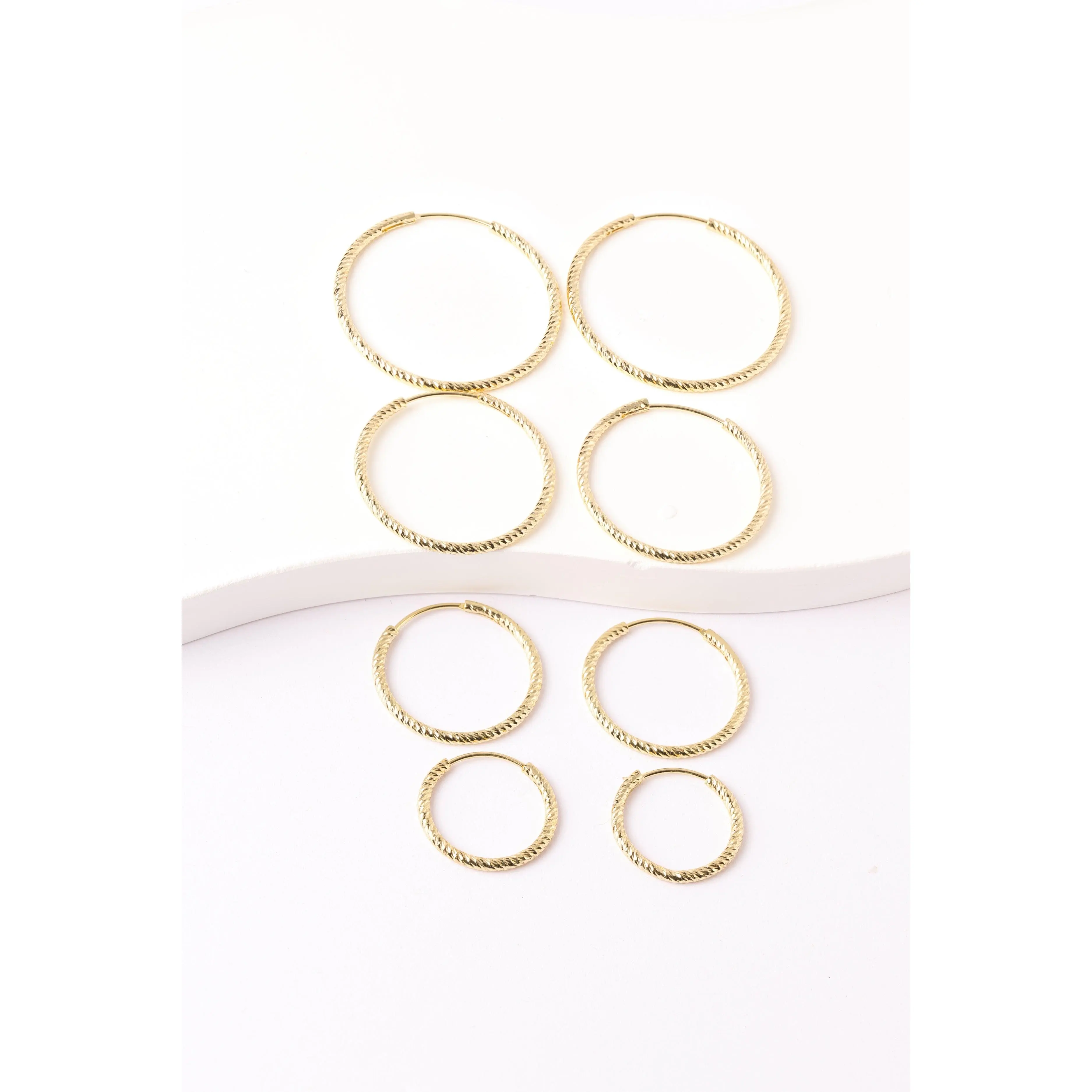 14K Gold Plated Twisted Hoop Earrings, Teardrop Design, Hypoallergenic Jewelry, Hinge-Style Closure