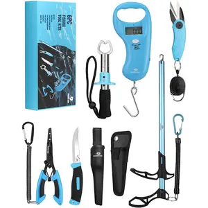 6Pcs Fishing Tools Kit- Fishing Plier, Fish Fillet Knife, Fish Lip Gripper, Hook Remover, Digital Fish Scale, Line Snip, Fly Fishing Retractor, with Sheath Lanyard, Fishing Gifts for Men : Sports & Outdoors