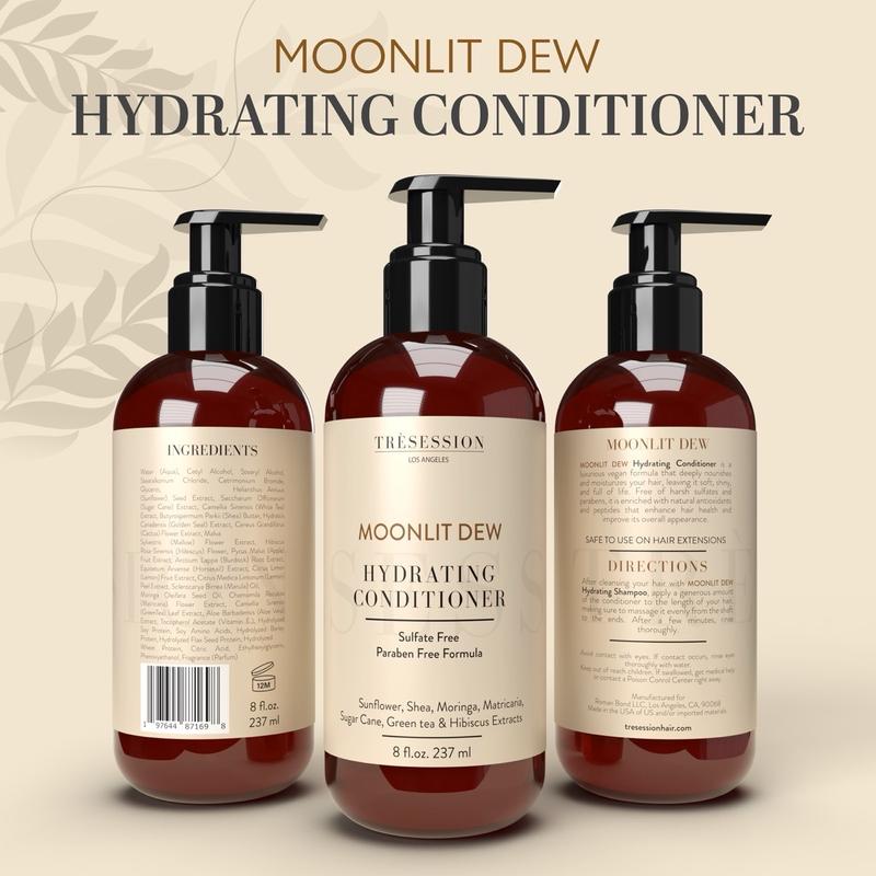 TRÈSESSION Moonlit Dew Hydrating Conditioner | Hydrating Moisturizing Conditioner, Color-Treated & Dry Hair | Deep Hydration for Hair Growth & Thinning Hair | Haircare Routine for Damaged Hair | Salon Care Formula | Detangling Hair, Heatless Styling