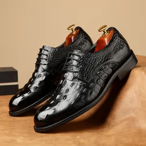 Large size men's high-end light luxury top layer cowhide business casual leather shoes men's shoes wedding shoes formal shoes 22D35