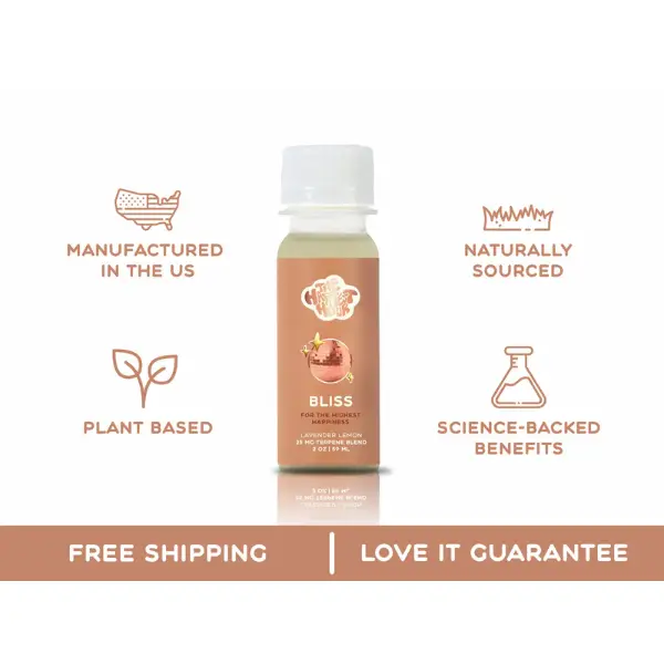 BLISS - Lemon & Lavender Wellness Vitamins Supplement Shots with Blissful Terpen...