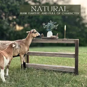 Shepherds Console Table – 46” Reclaimed Wood Entryway Table with 2 Shelves | Rustic Farmhouse Accent Table | Narrow Hallway Table