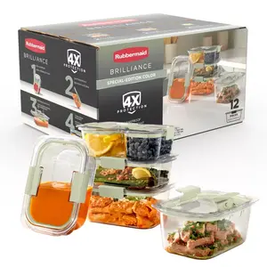 Rubbermaid Brilliance 12pc Food Storage Container Set Sage Green