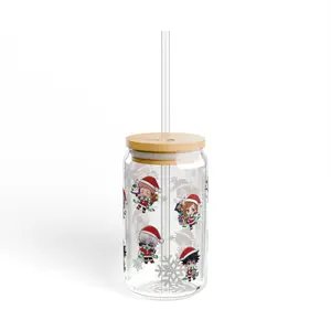 JJK, Jujustu Kaisen Glass Cup, Gojo Satoru, Yuji Idatori, Megumi, Nobara, JJK Sipper Glass, JJK Cup, Sipper Glass, 16oz Bamboo Classic