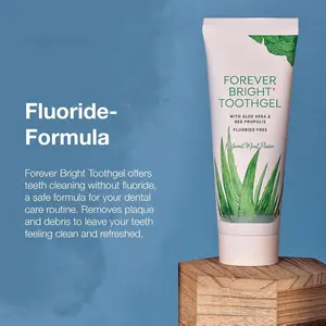 4 Forever Living Bright Toothgel Fluoride-Free Aloe Vera Gel with Bee Propolis Peppermint-Spearmint Flavor 4.6 oz 4 Pack