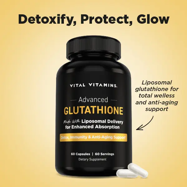 l glutathione vital Glutathione Supplement - 500mg L-Glutathione per Serving - Made with Liposomal Delivery for Max Absorption - Detox, Immunity, Anti-Aging Support - Non-GMO - 60-Day Supply, 60 Capsules