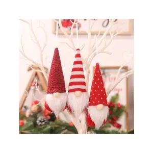 3pcs Christmas Hanging Decorations, Swedish Handmade Plush Santa Elves, Holiday Tree Ornaments, Home Christmas Decor