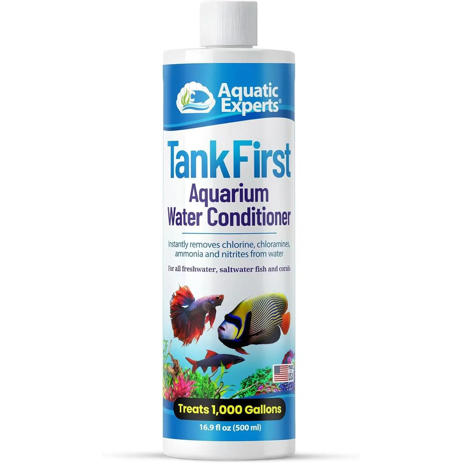 Tankfirst Complete Aquarium Water Conditioner - Effective Removal of Chlorine, Chloramines, and Ammonia Detoxification for Aquatic Environments (Regular, 500 mL)