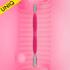 Manicure pusher with silicone handle “Gummy” UNIQ 10 TYPE 1 (wide rounded pusher + narrow rounded pusher)