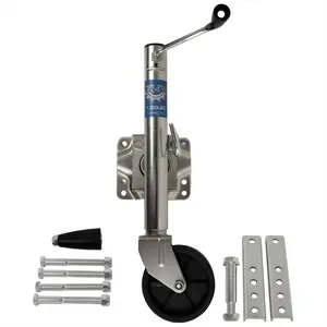Jeremywell Boat and RV Utility Swivel Trailer Jack, 1000lbs Single Wheel with Adjustable 12" Lift Travel