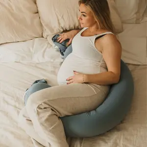 Cuddobaby Cooling Pregnancy Pillow – 5-Point Support for Back & Belly | Keeps Cool | Perfect for Tummy Time After Birth & Family Cushion Use | Washable Cover