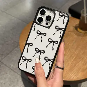 Compatible with iPhone 16 Pro Max /15/14/13/12 Phone Case bow Pattern  simple phone case NHrm32-2