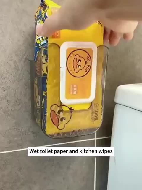 Wall Mounted Wet Wipes Dispenser U-Shaped - Non-Porous Light Luxury Bathroom Storage Box, Large Opening Strong Load-Bearing, Multi-Function Tissue Holder for Toilet Face Towels