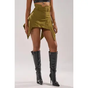 DONT LOOK BACK MINI SKIRT IN OLIVE
