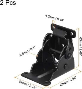 Table Leg Folding Brackets, 2pcs Foldable Self Lock Hinges Foldable Bracket Folding Shelf Brackets Heavy Duty Extension Support for Table Bed Leg Feet