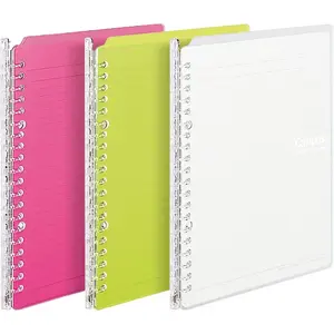 Campus  Ring Binders 3 Pack, A5  Colors Binder Notebooks, Up to 25 Sheets 20 Holes Slim Binder Folder with 10 Campus Sarasara Loose-leaf Paper Each for Study and Journal,  Import
