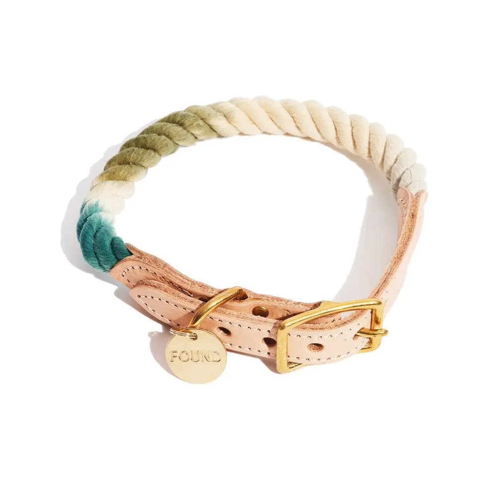 Rope and Leather Collar - 8 Colors