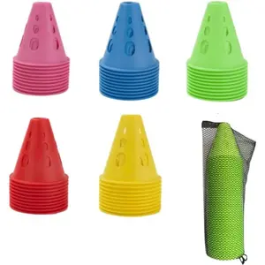 50 count Multipurpose  Cones with Storage Bag Plastic Roller Skating Cones Traffic Road Cones Set for  Adult Skating Roller Skating and Skate Practice  ,3 Inch