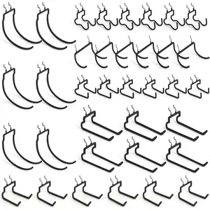 36 Pack Heavy Duty Pegboard Hooks, 1/4" Pegboard Drill Holder Tool Utility Hooks, Peg Board Tool Hangers Accessories for  Power Tools, Drill, Hammer, Workbench, Garage