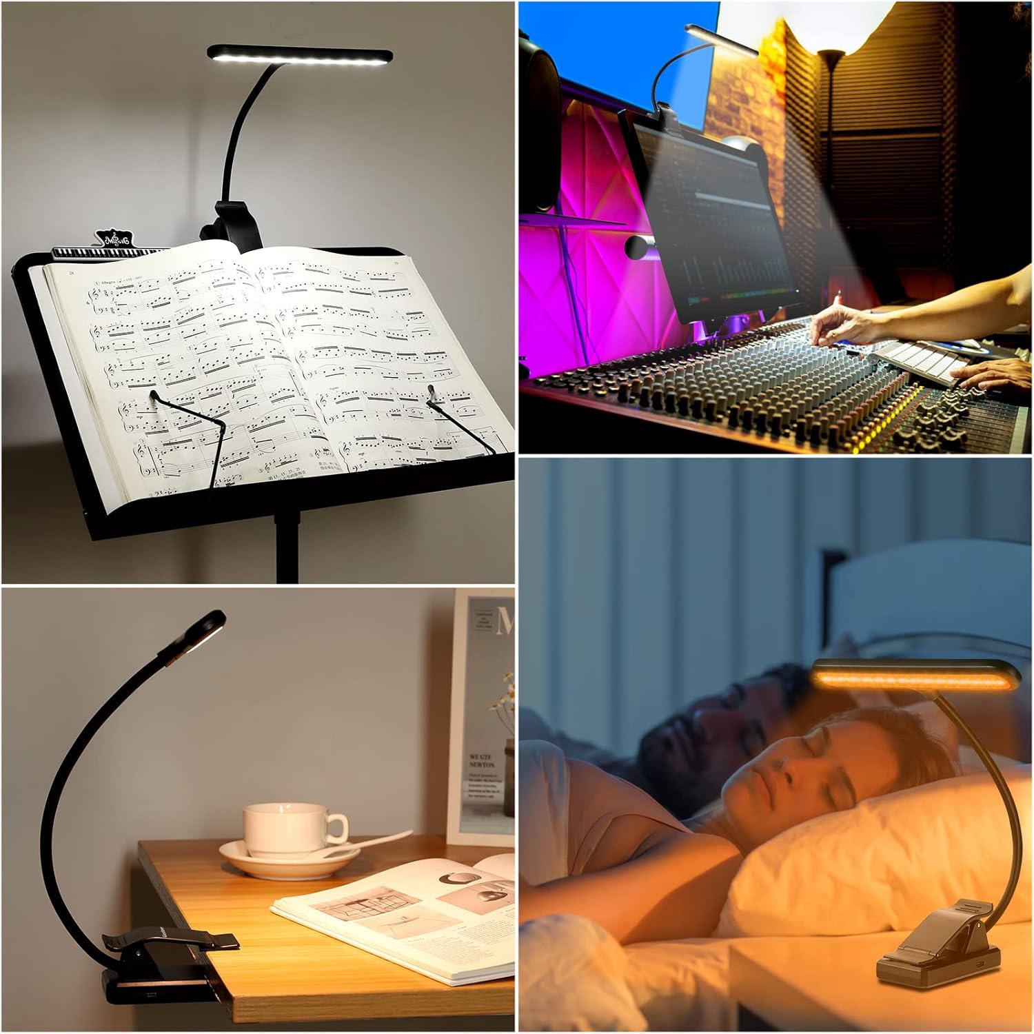 3 Colour Temperatures & Dimmable LED Clip-On Book Light | Mini Lightweight Reading Lamp for Bedside, Perfect Christmas Gift.